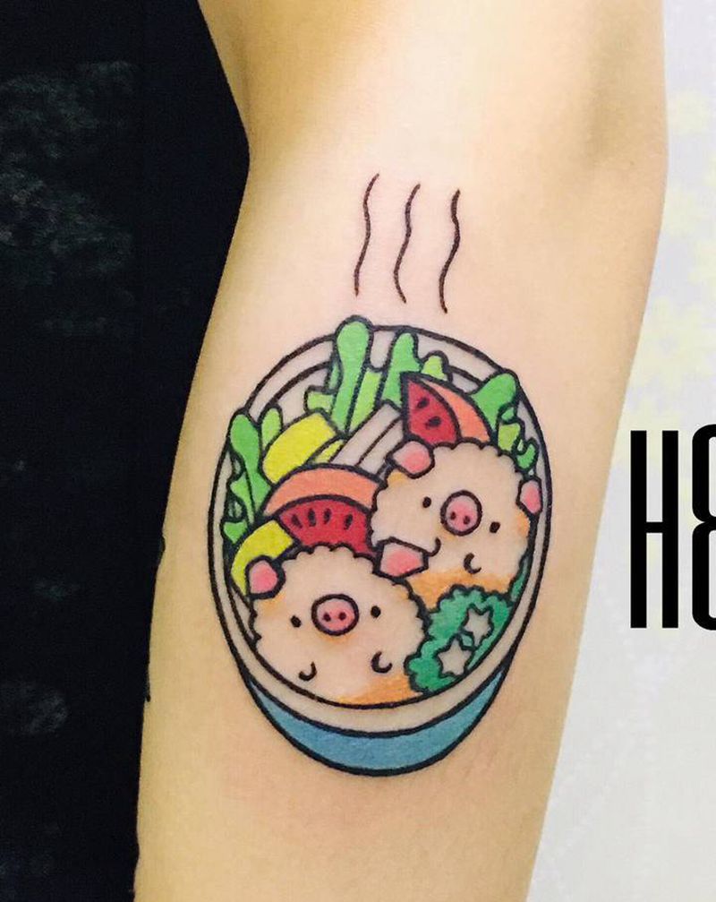 newschool风小图纹身图片_手臂New School食物纹身图案