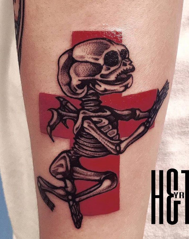 school小图拼花臂纹身图片_手臂New School纹身图案