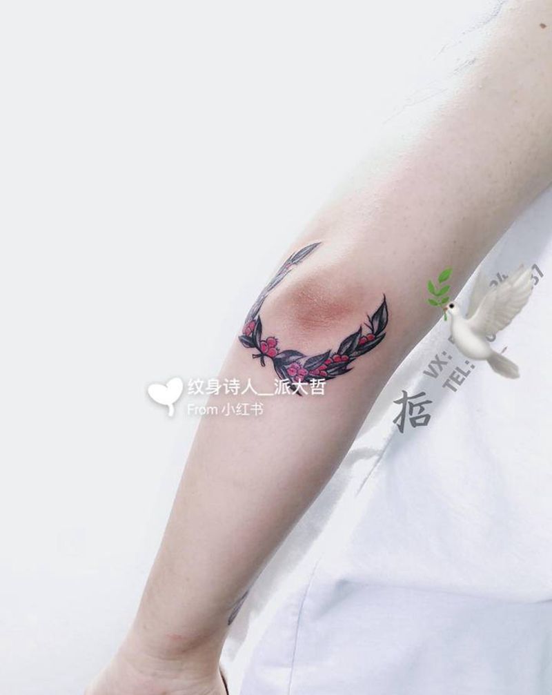 old school纹身图片_手臂Old School花花环纹身图案