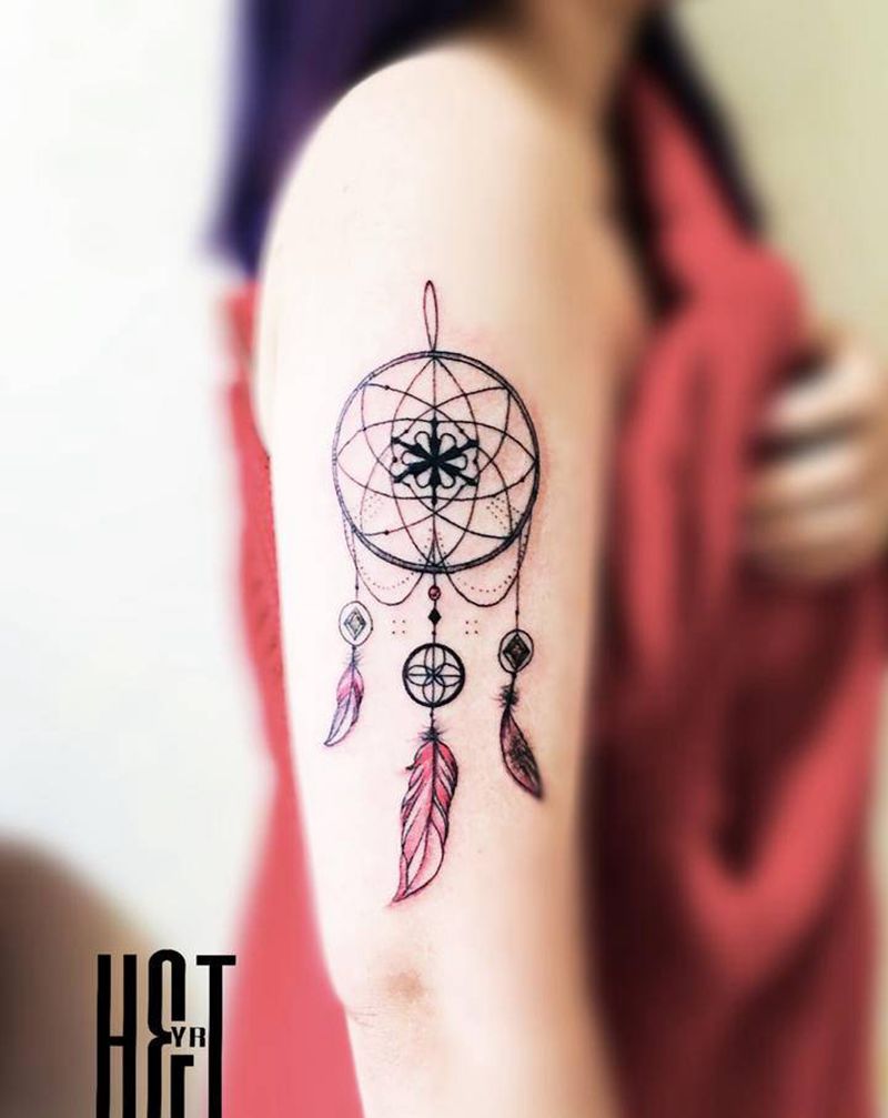 捕梦网（遮盖胎记）纹身图片_手臂捕梦网纹身图案