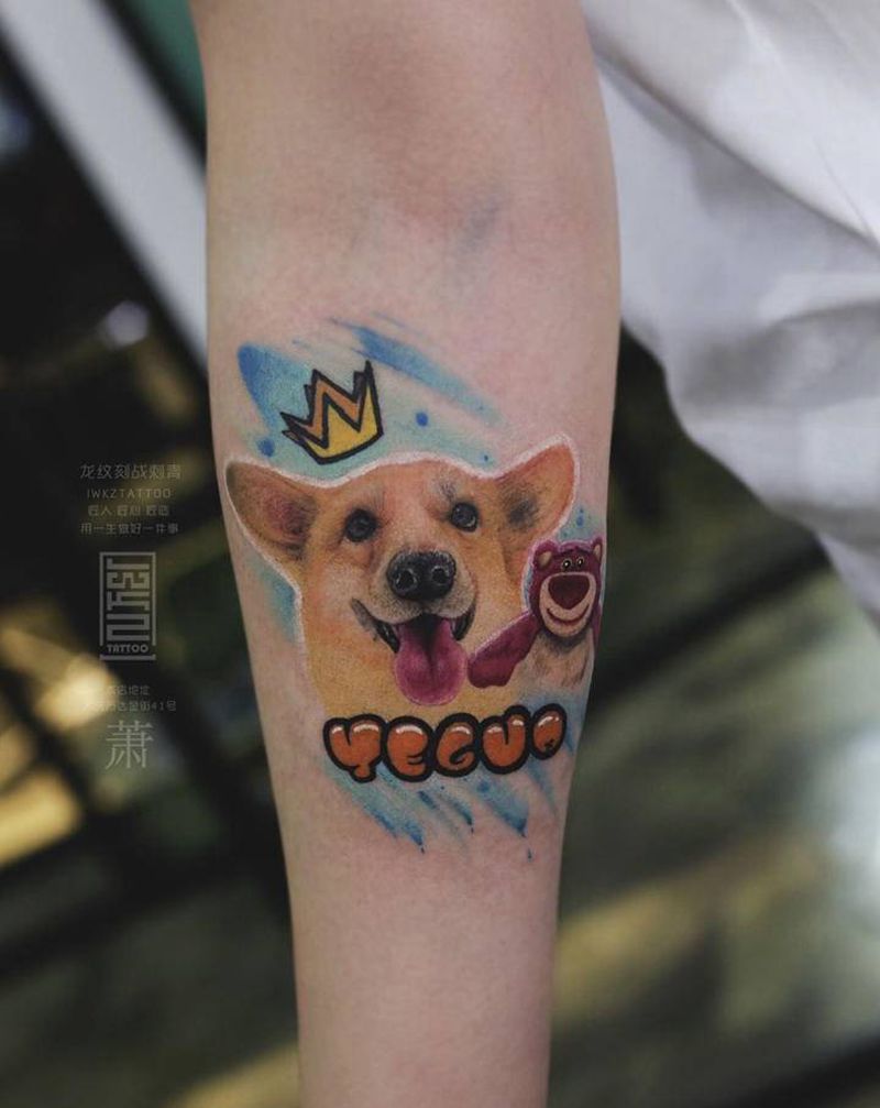 客人家小宠物纹身图片_手臂纹身图案