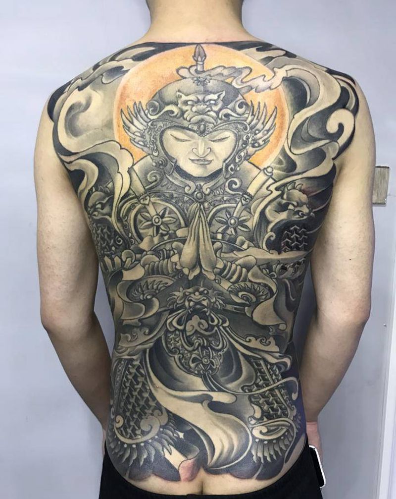 修改作品纹身图片_背部新传统纹身图案