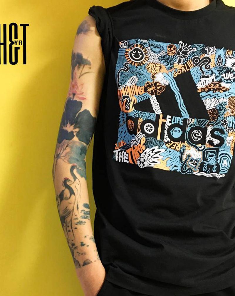 写意花臂，未完成纹身图片_手臂水墨水彩写意风格纹身图案