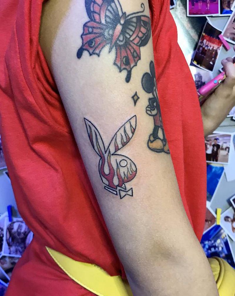 花花公子纹身图片_小清新纹身图案