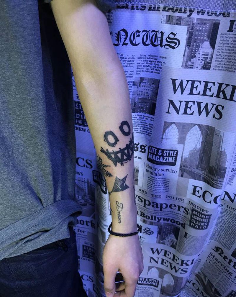 暗黑小图拼接，未完成纹身图片_手臂纹身图案