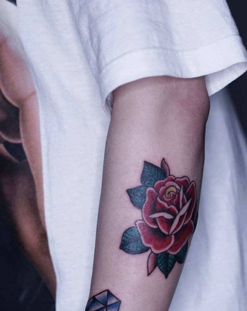 old school 玫瑰纹身图片_Old School纹身图案