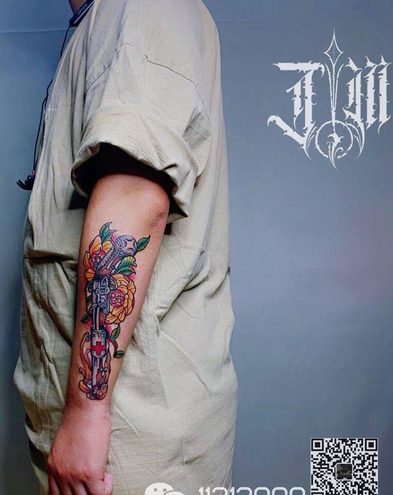 老火枪纹身图片_New School纹身图案