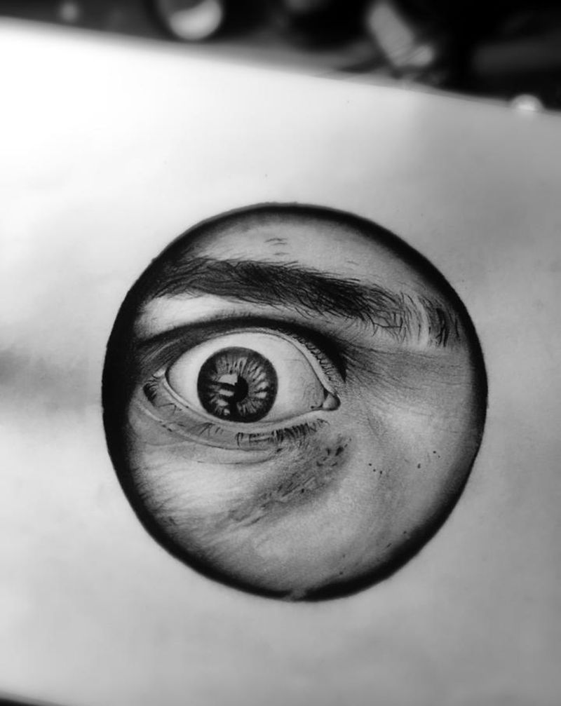 绘画作品 眼睛纹身图片_手臂欧美写实纹身图案