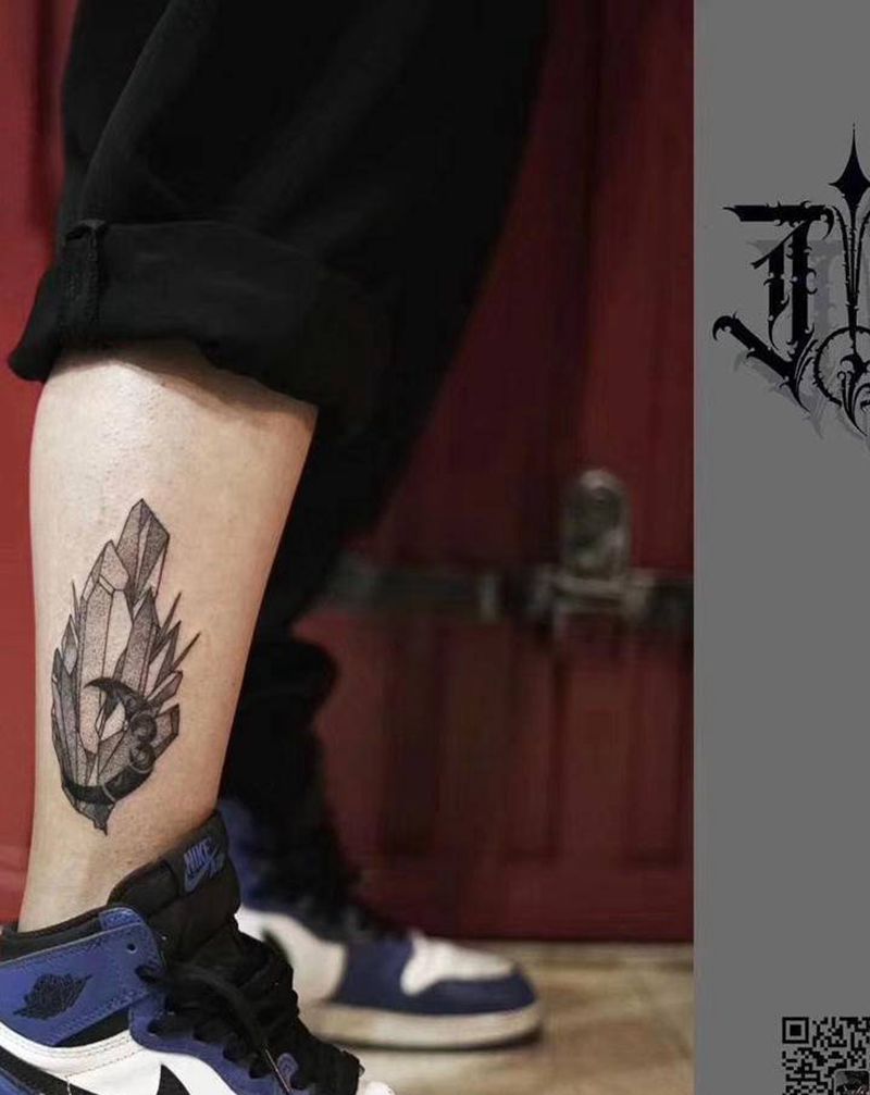 旧图修改纹身图片_腿部点刺点刺修改拯救不开心纹身图案