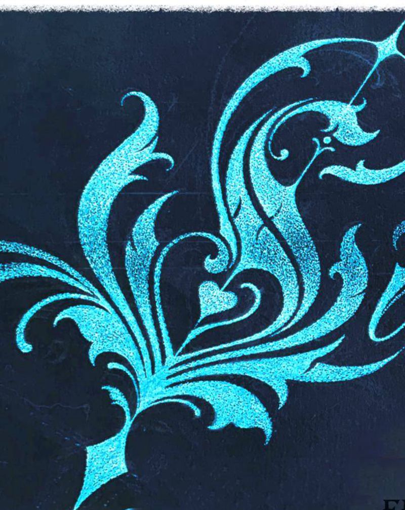 花体字Sun纹身图片_手臂肩部花体字点刺纹身图案