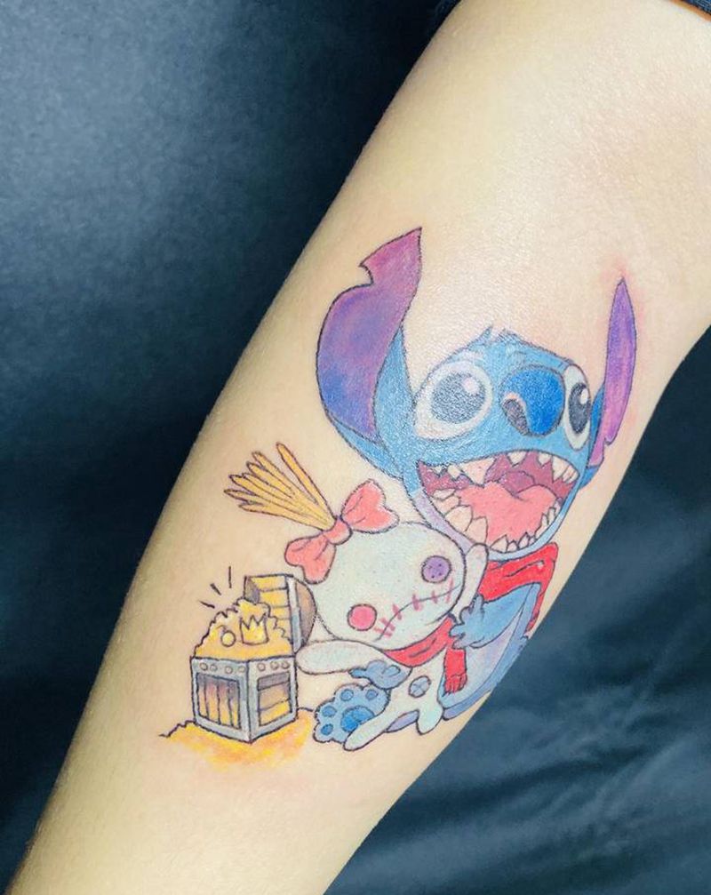 史迪仔纹身图片_手臂New School纹身图案