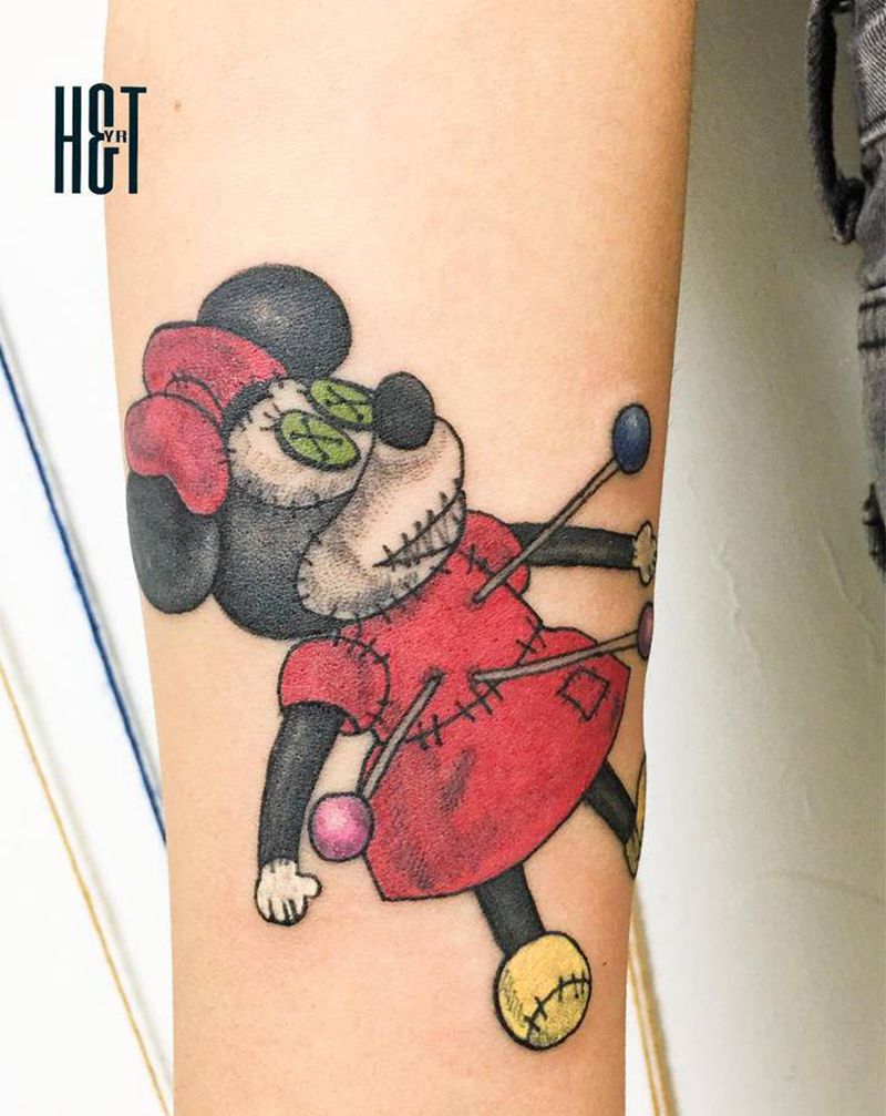米妮纹身图片_手臂New School纹身图案