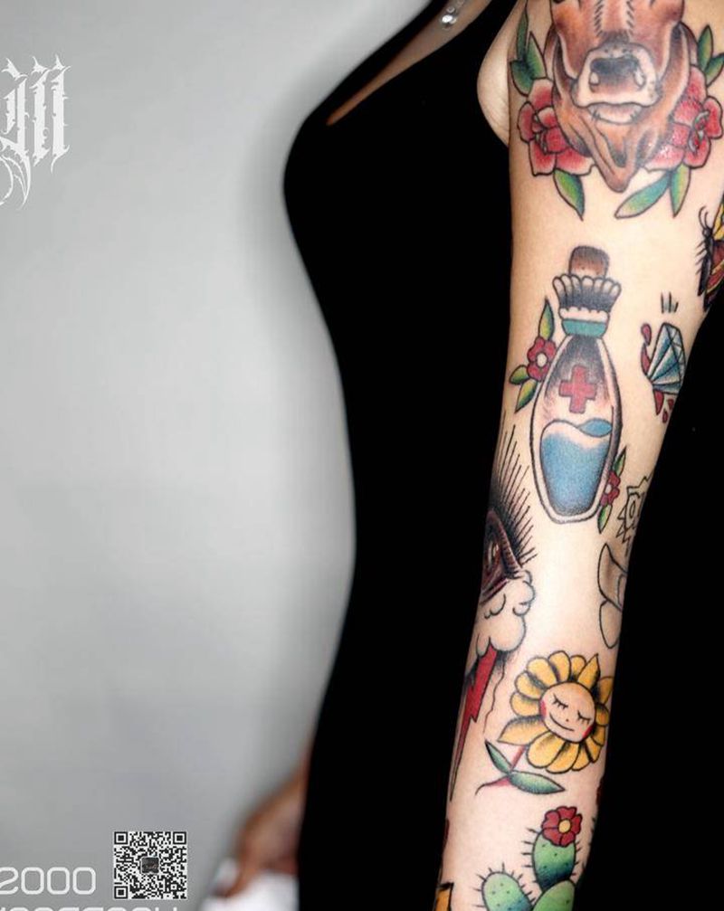 old school花臂纹身图片_Old School纹身图案