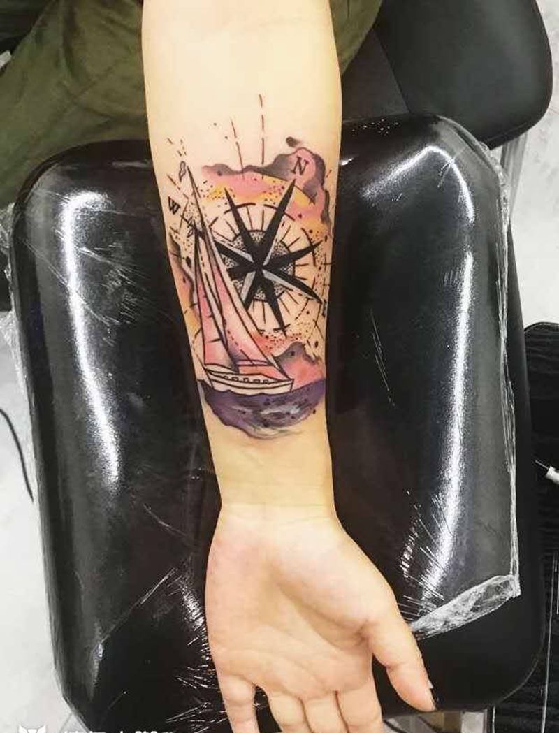 船纹身图片_手臂欧美纹身图案