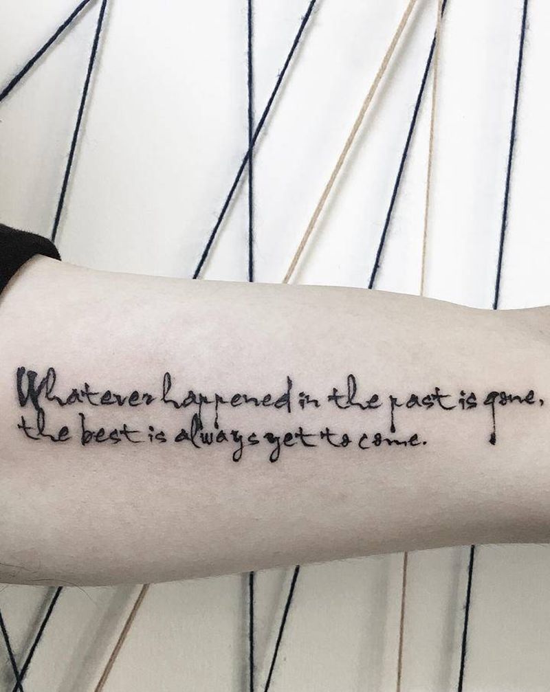 打字员上线纹身图片_手臂英文句子纹身图案