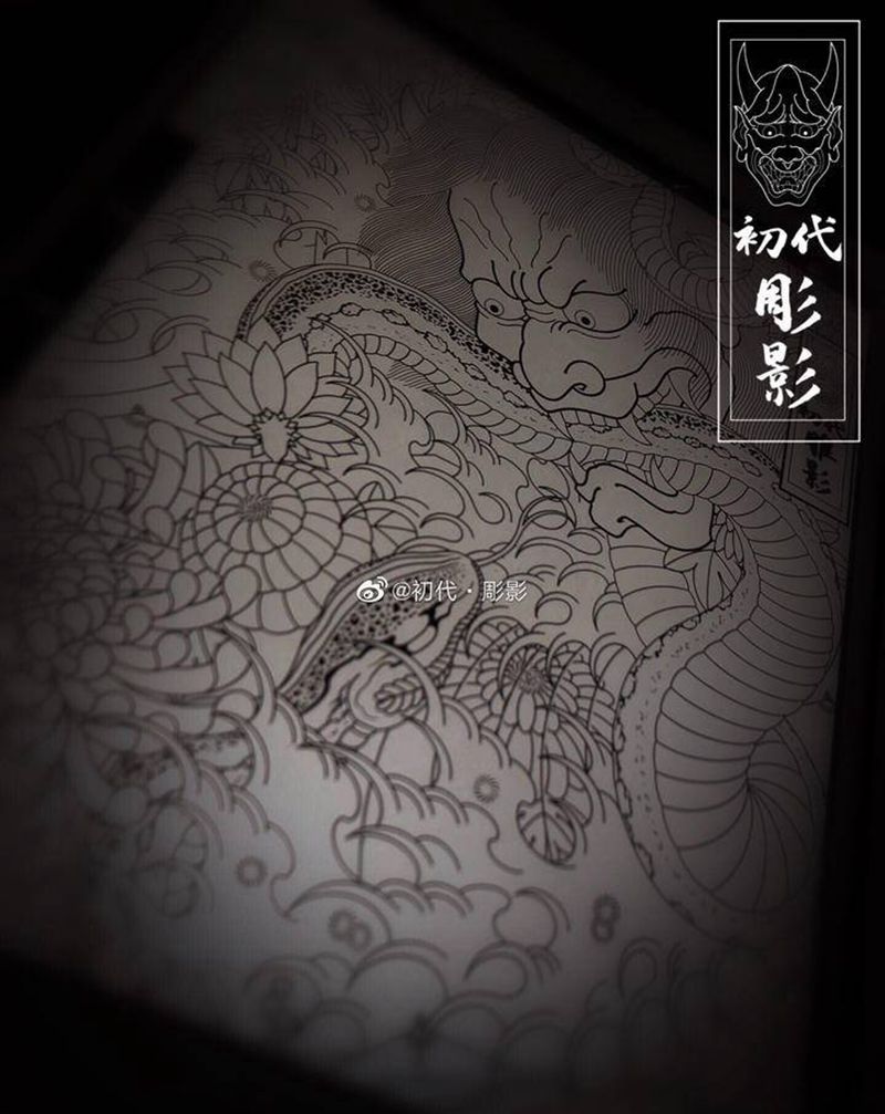 般若纹身图片_老传统般若蛇纹身图案