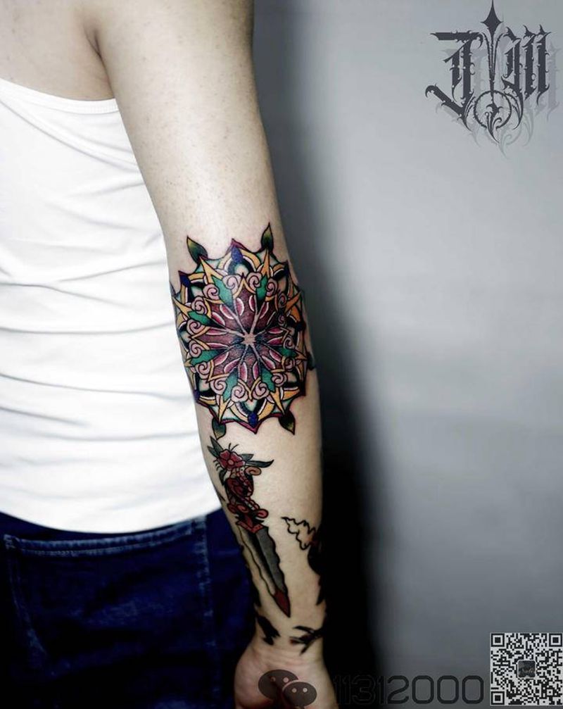 old school花纹身图片_Old School纹身图案