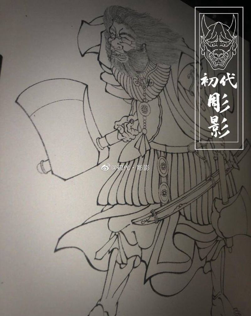 李逵纹身图片_老传统纹身图案