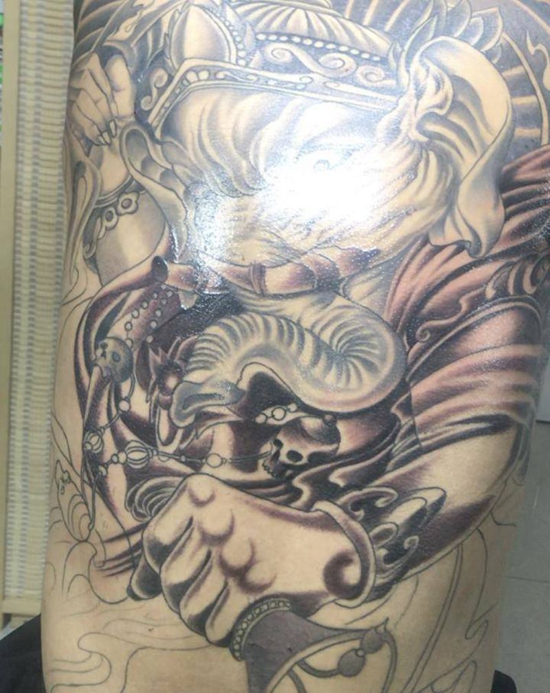 象神（线条不是我做的）纹身图片_新传统满背纹身图案