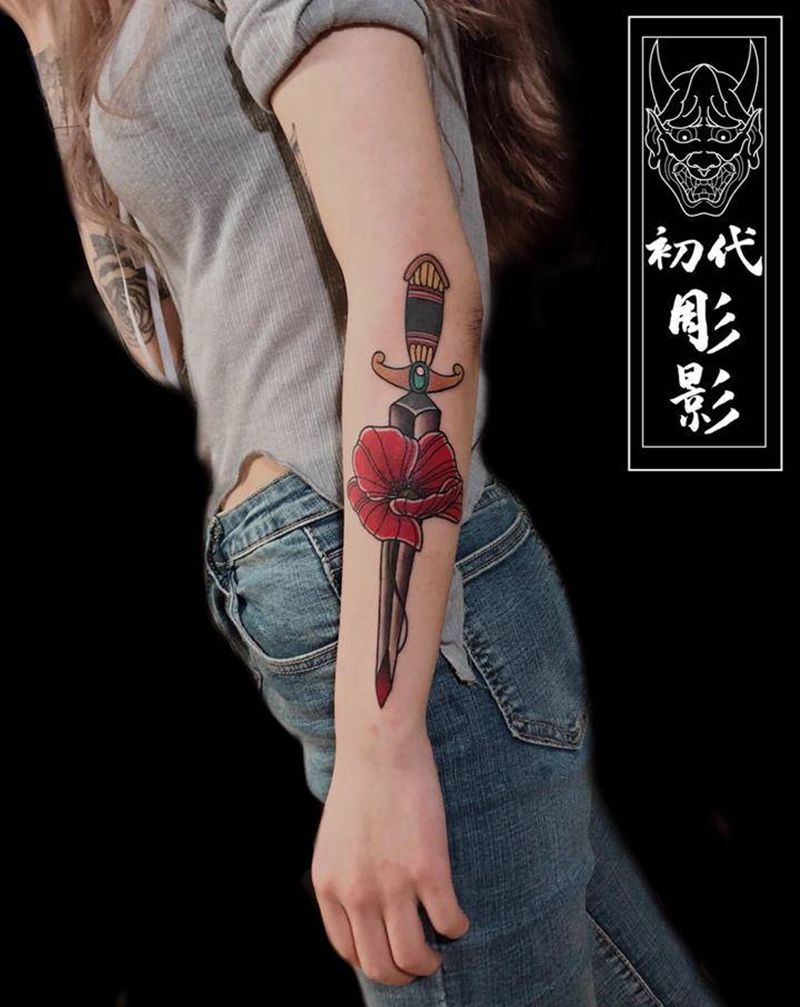 school纹身图片_手臂Old School纹身图案