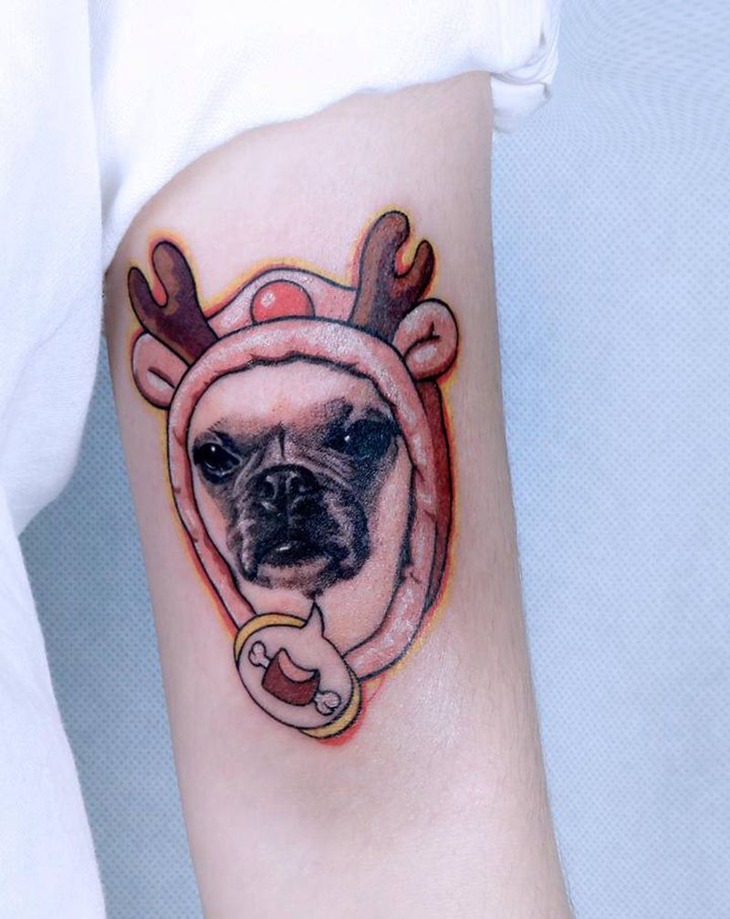 宠物纹身纹身图片_手臂欧美写实水彩纹身图案