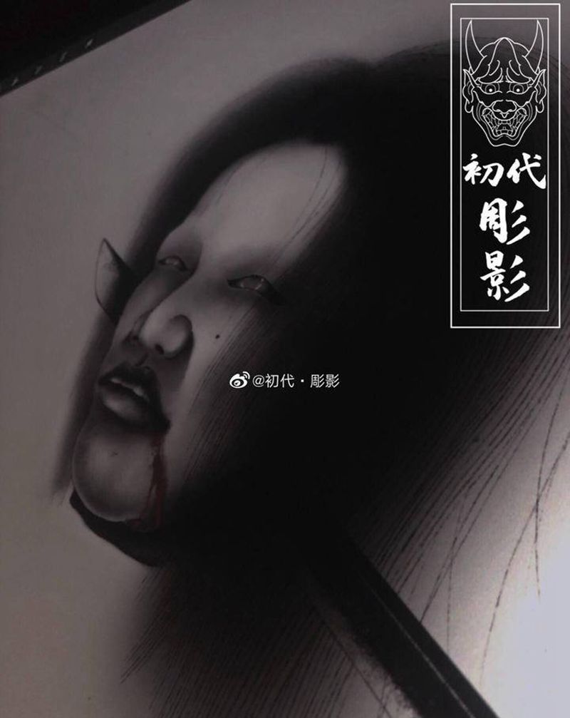 生首纹身图片_老传统纹身图案