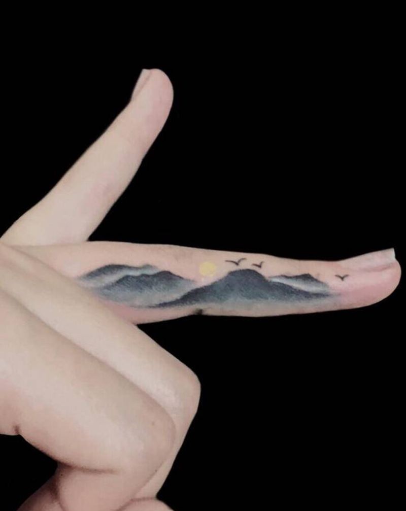 遮盖纹身图片_水墨纹身图案