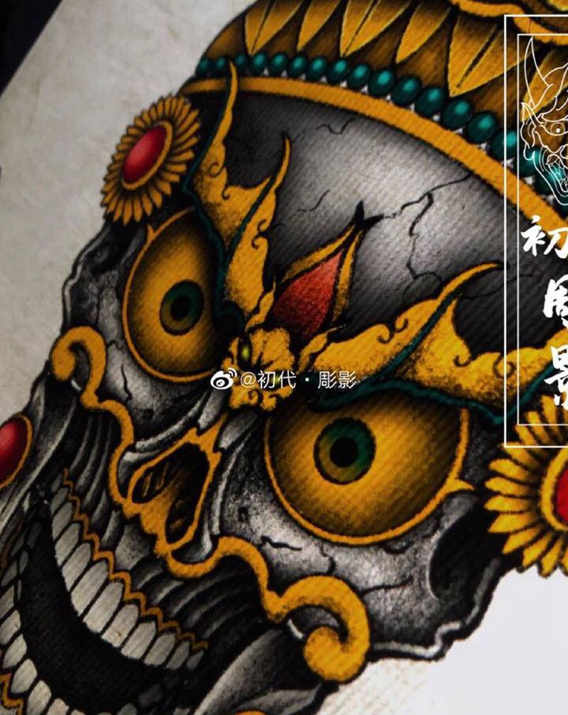 嘎巴拉纹身图片_老传统纹身图案