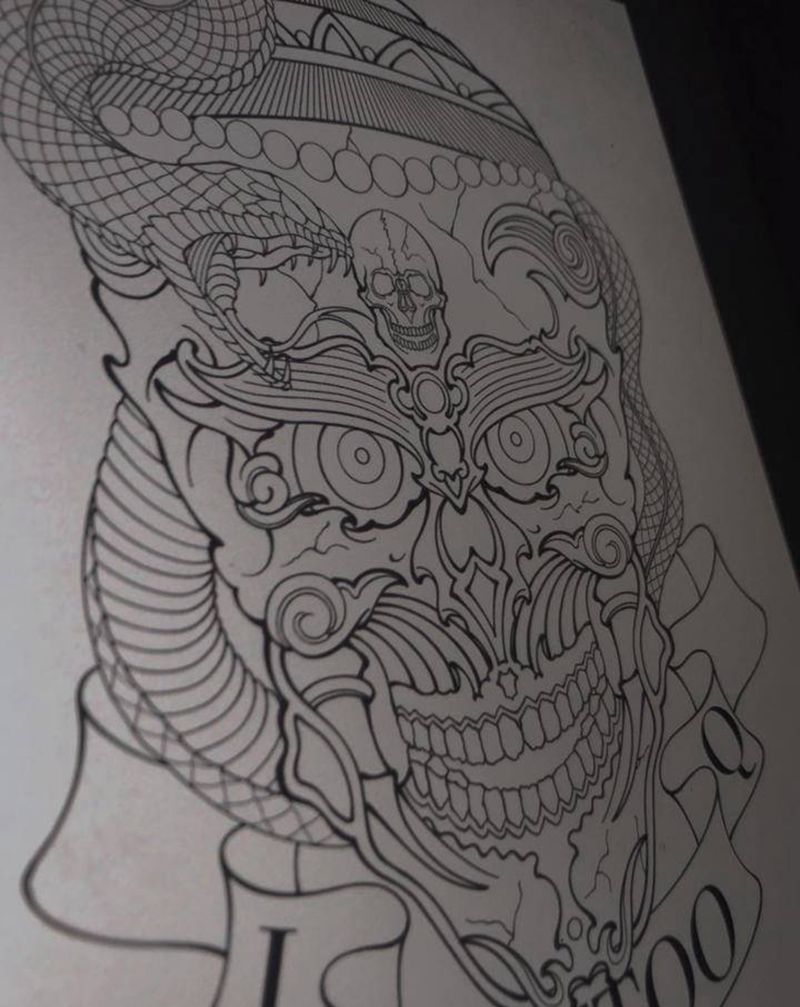 给自己设计个门贴纹身图片_老传统纹身图案