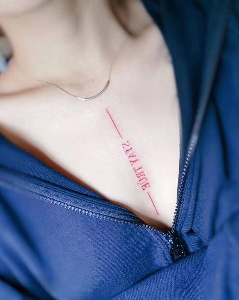 英文字母纹身图片_胸部几何纹身图案