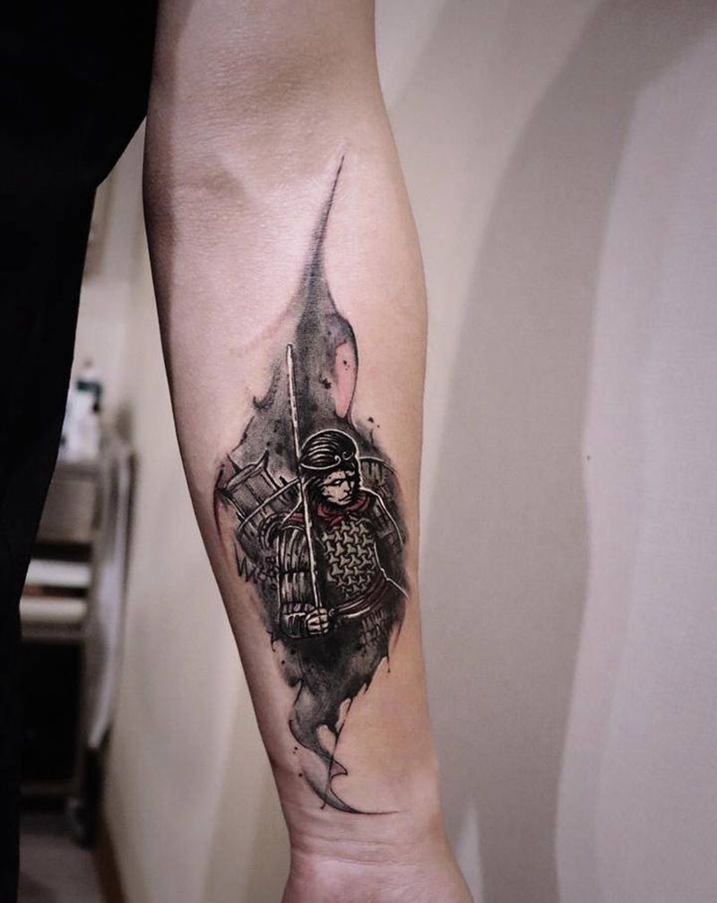 至尊宝纹身图片_手臂欧美写实水墨大话西游至尊宝孙悟空纹身图案