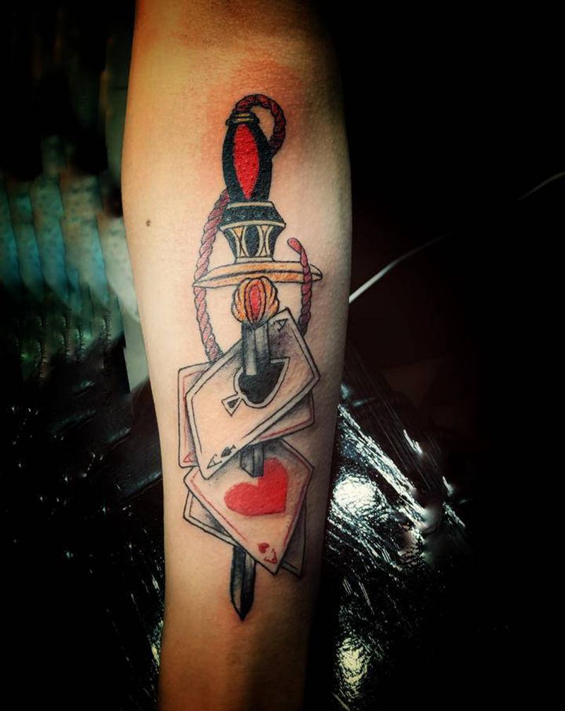 小臂四姑风纹身图片_手臂New School纹身图案