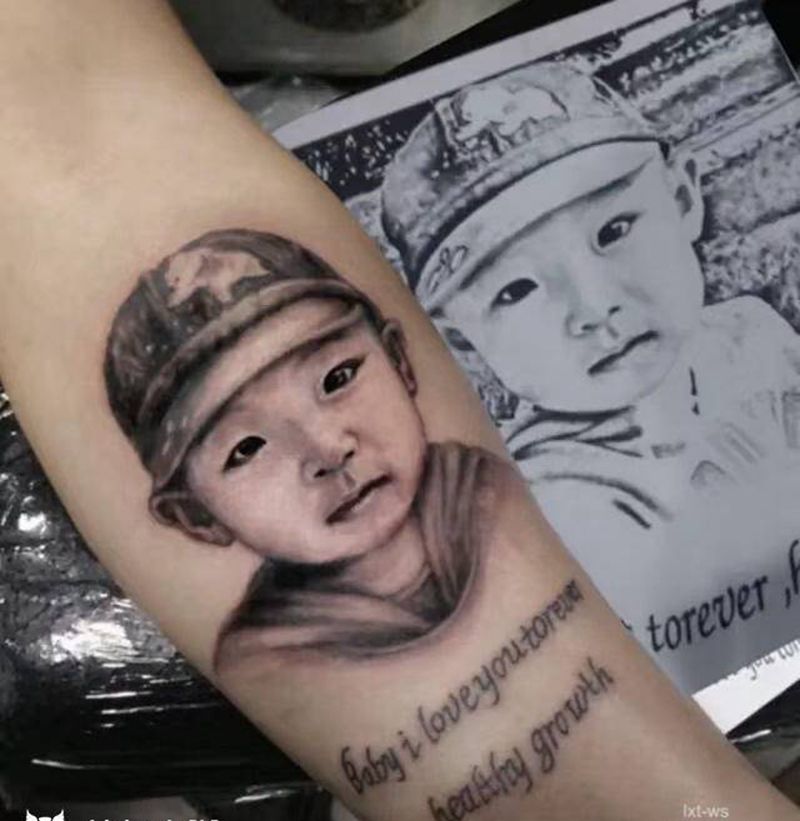 人物肖像纹身图片_手臂纹身图案