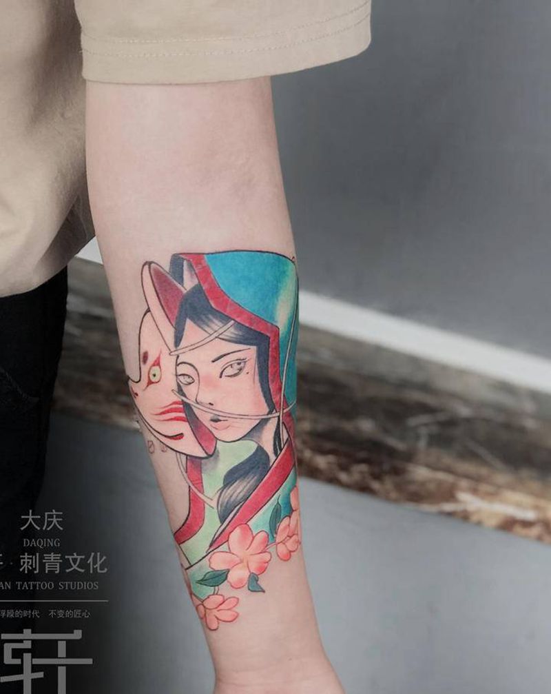 小臂彩色纹身纹身图片_手臂纹身图案