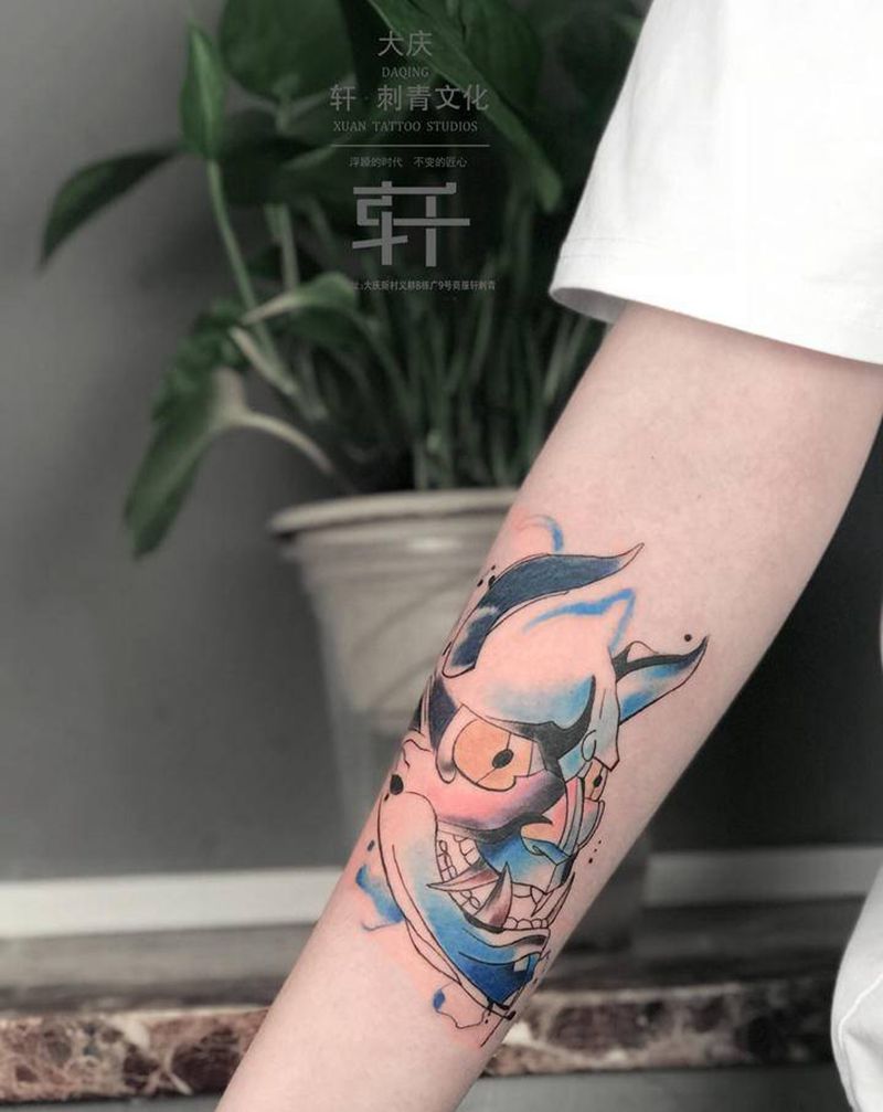 水墨般若纹身图片_手臂纹身图案