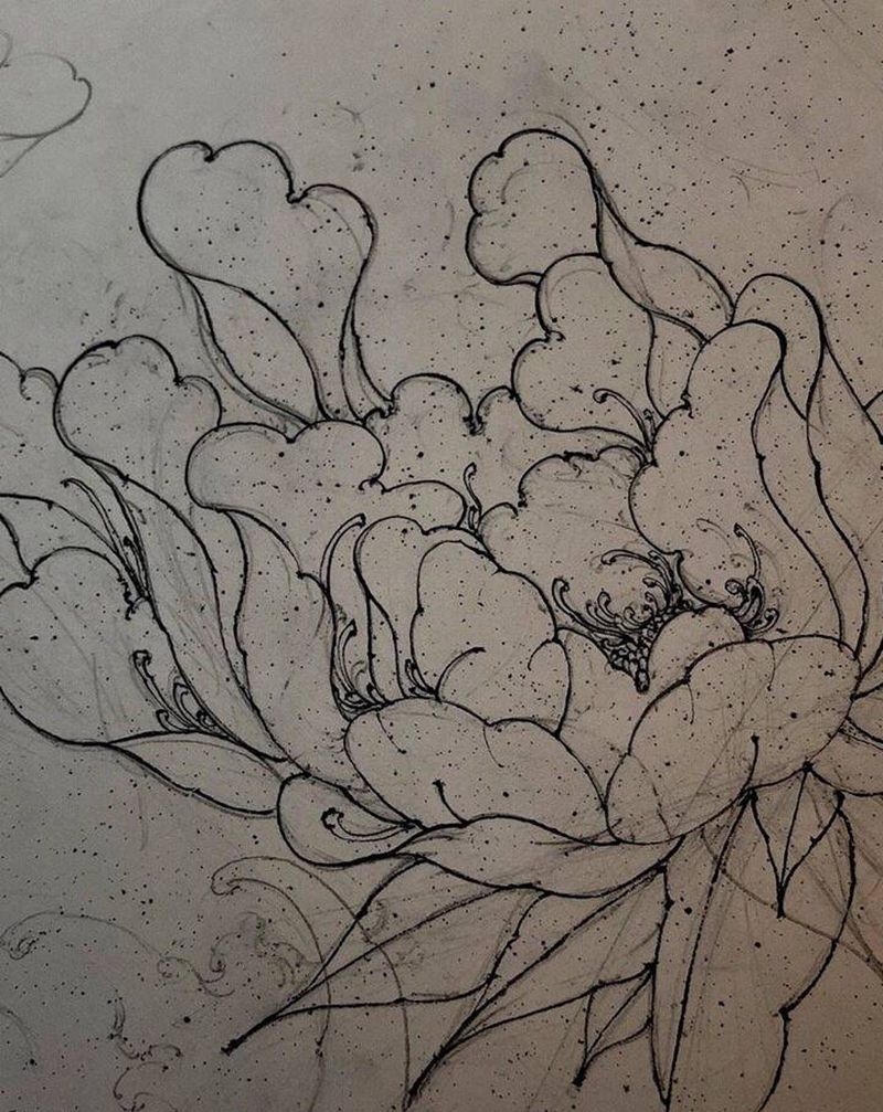 原创随笔 牡丹纹身图片_手臂肩部新传统纹身图案