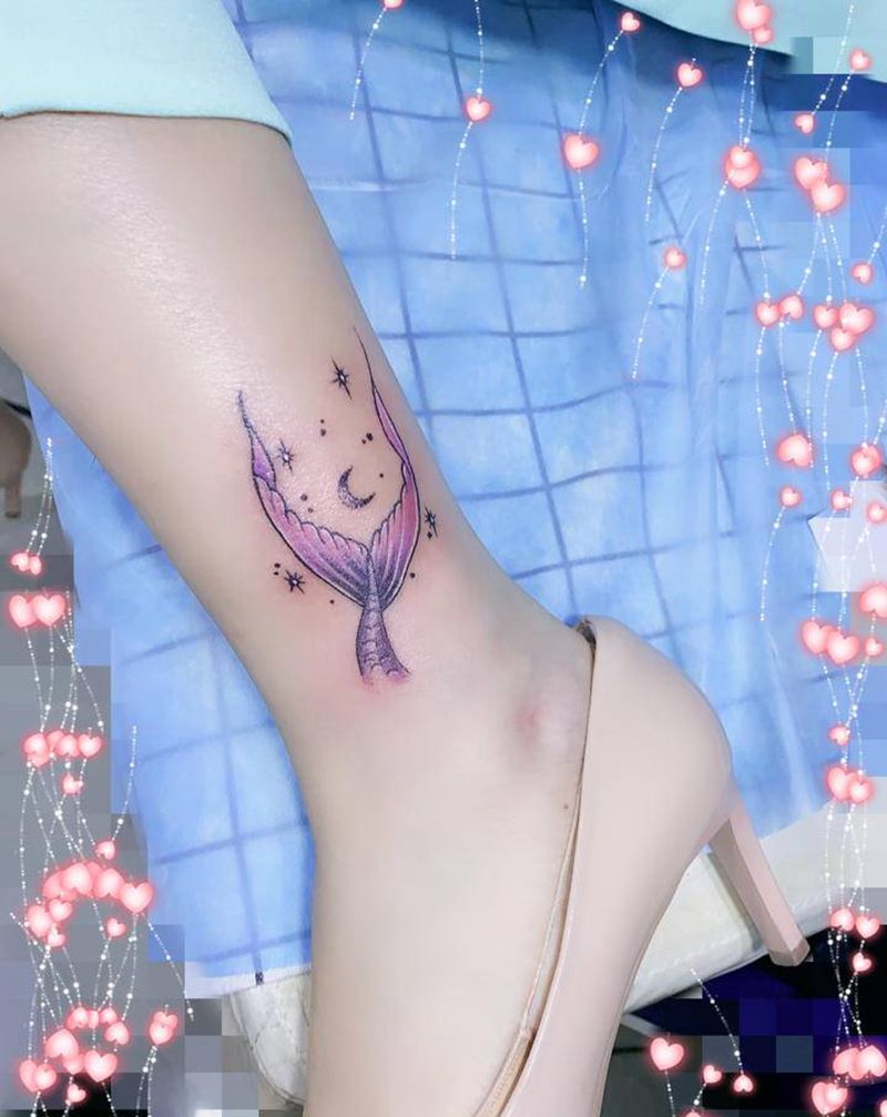 脚踝纹身图片_小清新纹身图案