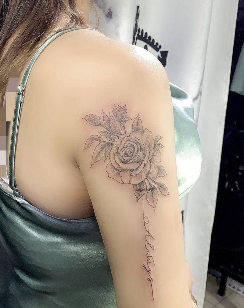 肩部纹身图片_肩部清新范纹身图案