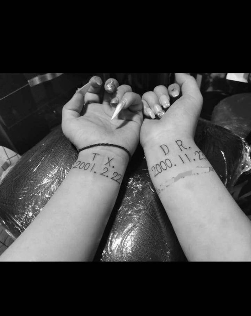 手腕纹身图片_手部手臂老传统数字纹身图案