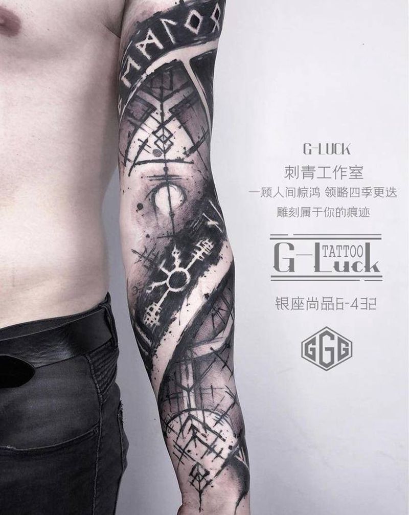 时之海纹身图片_手臂欧美写实纹身图案