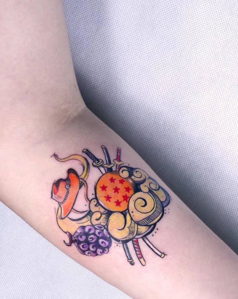 漫画大爆炸纹身图片_手臂New School纹身图案