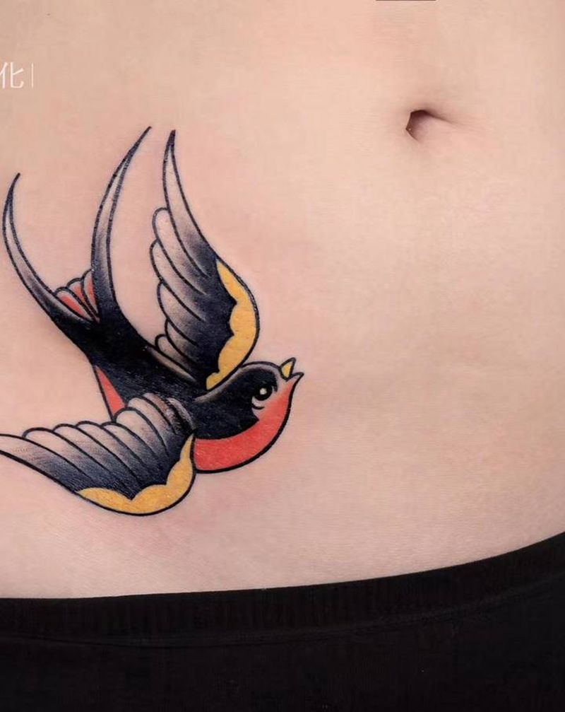 遮盖疤痕纹身图片_Old School纹身图案