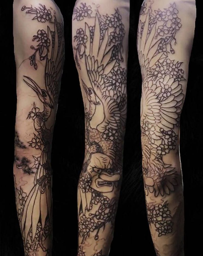 花臂一根纹身图片_手臂肩部老传统新传统纹身图案