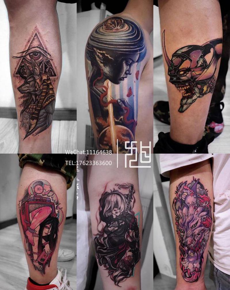 合集3纹身图片_手部New School动漫彩色游戏纹身图案