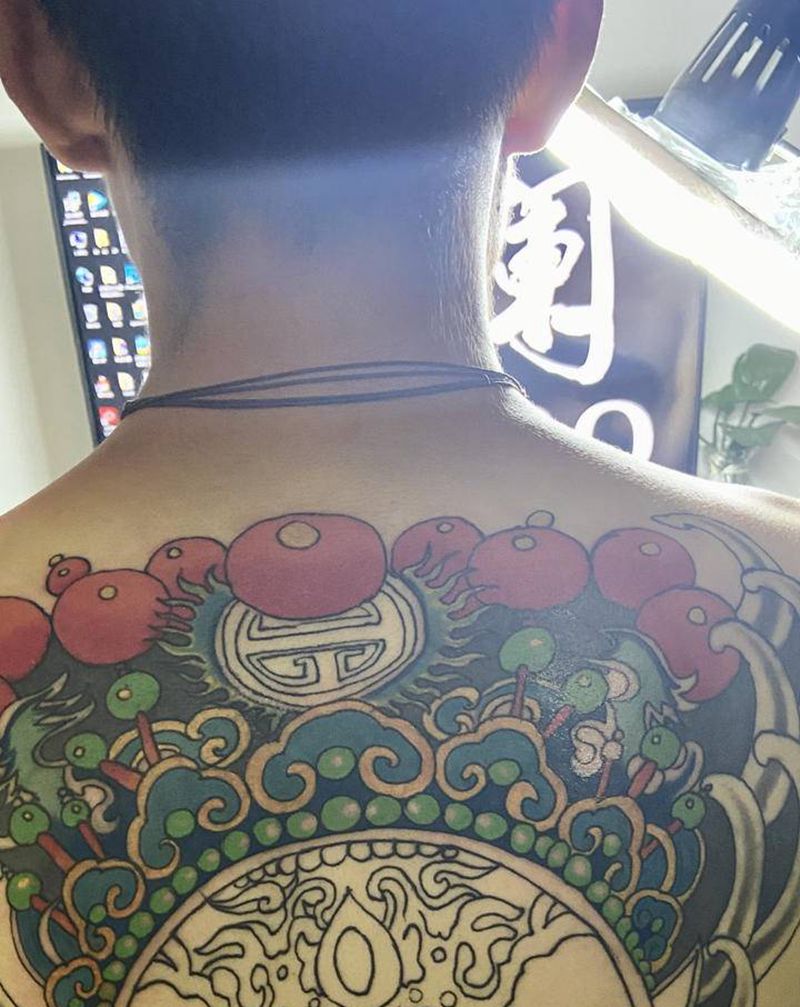 嘎巴拉纹身图片_新传统老传统纹身图案