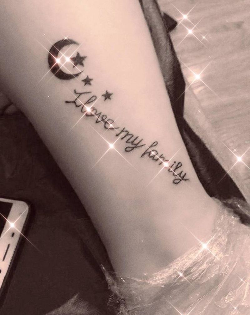 英文纹身图片_脚部腿部花体字纹身图案