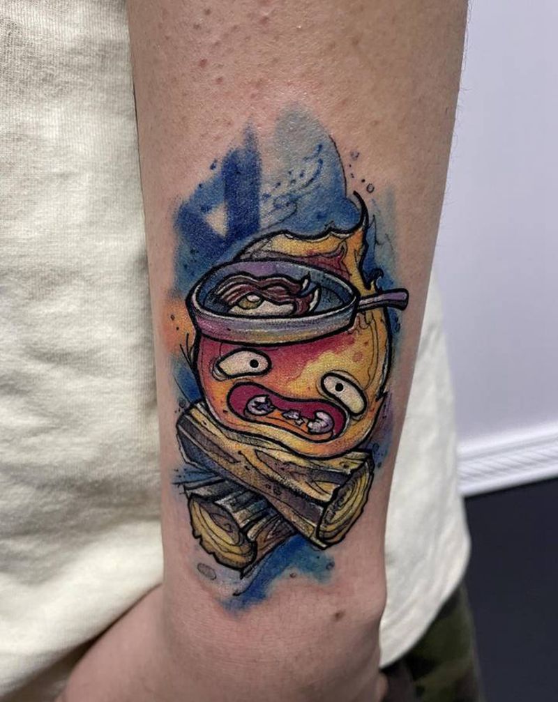 卡西法纹身图片_手臂New School水彩卡西法卡通纹身图案