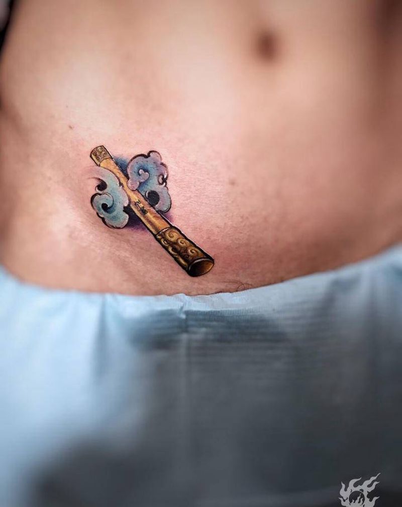 精致小图纹身图片_手臂腿部新传统水彩纹身图案