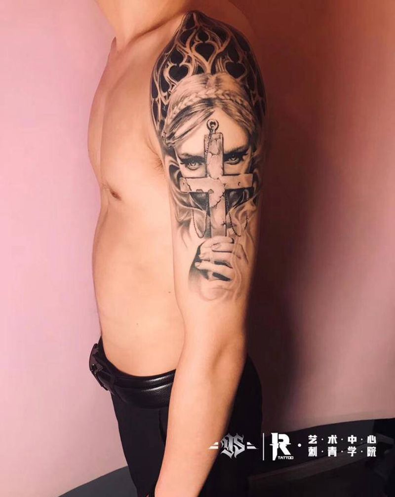 修女恢复后纹身图片_手臂欧美写实欧美写实纹身图案