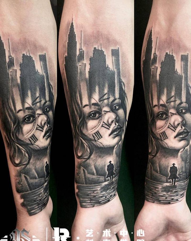 欧美纹身图片_手臂欧美写实纹身图案